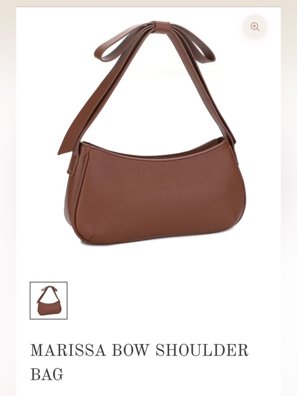 Mali & Lili Marissa Bow Shoulder Bag Brown strap bow accent